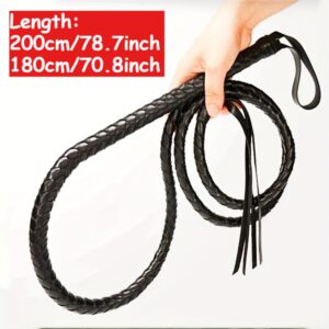 Sturdy Western-Style Cowboy Whip, Available in 78.74inch And 70.87inch Lengths – Made from Durable PU for Horse Training, Featuring a Comfortable Grip And Realistic Cracking Sound, Perfect for Equestrian Training, Western Riding, Rodeos, Performances, Dressage