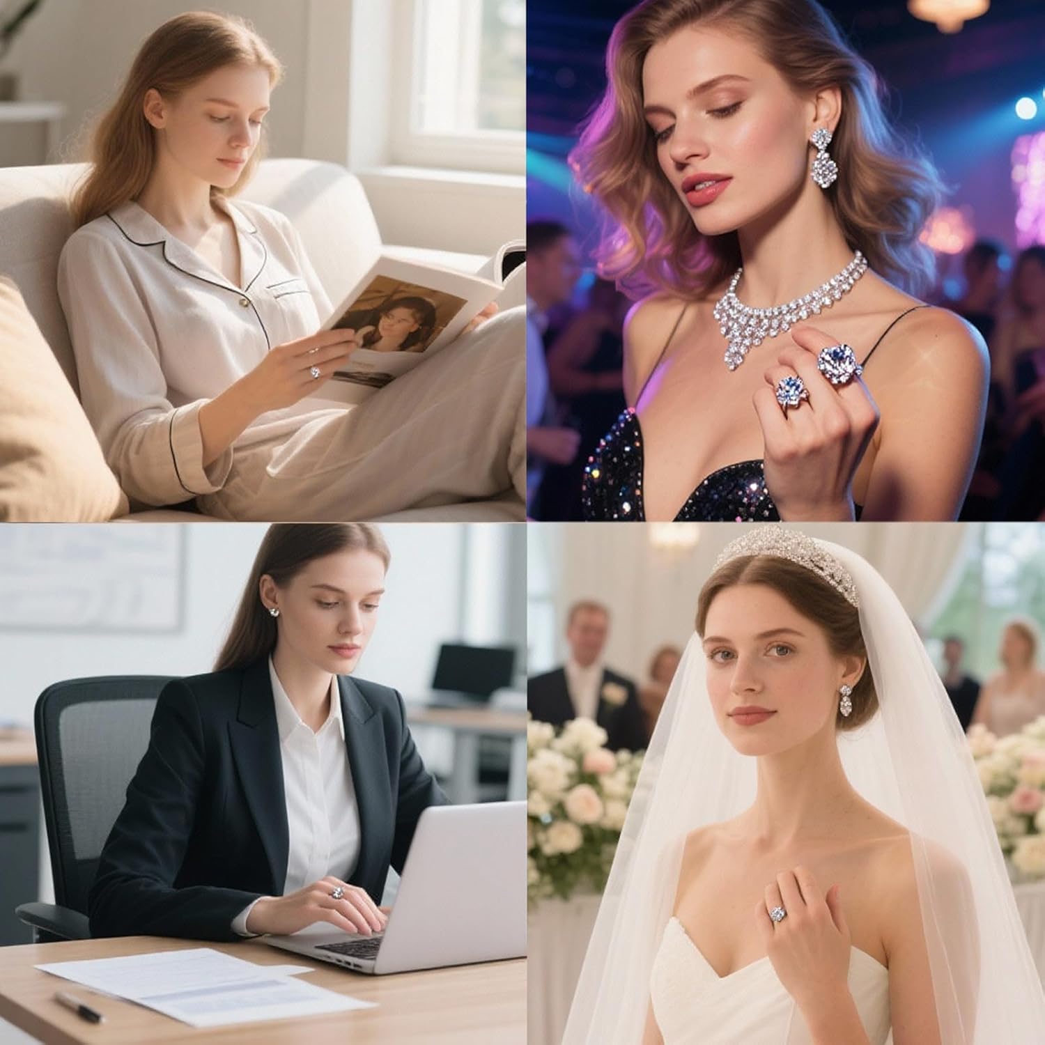 A Pair of S925 Sterling Silver Women's Earrings with a Petal Design, Featuring Lab-grown Lab-created Diamond, Including an IGI Certificate, D Color, VVS1 Clarity, Suitable for Brides, Weddings, Dates, Banquets, and Other Important Occasions. - Image 4