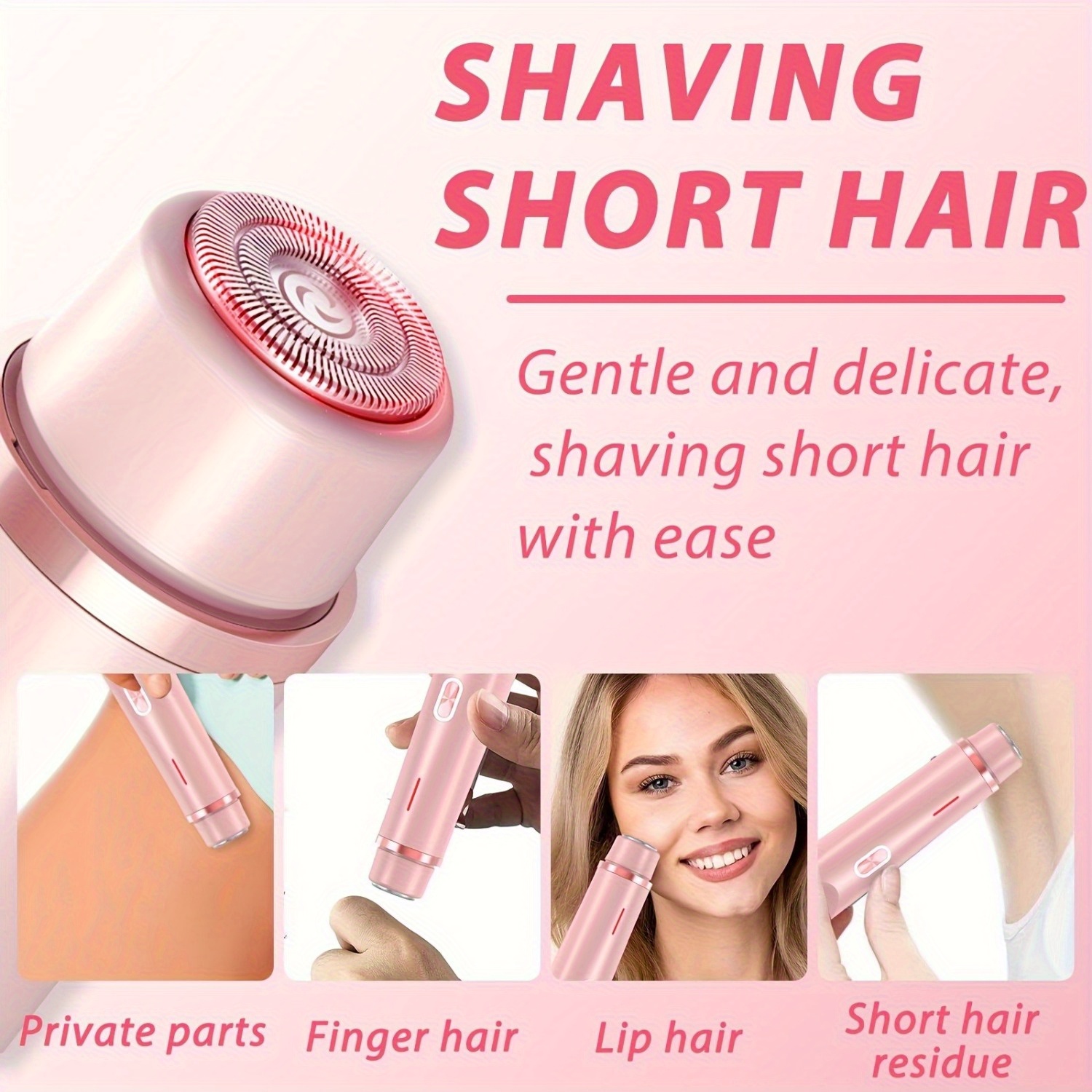 Women's 2-in-1 Dual Head Electric Epilator and Shaver, Gentle Touch with Stainless Steel Blades, USB Charging and Cleaning Brush, Suitable for Bikini Underarm Leg and Facial Hair Removal, Easy to Carry, Suitable for Women's Birthday - Image 9