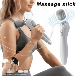 Handheld Massager Stick - Portable Full Body Massager with - Rechargeable, Deep Tissue for Neck/Back/Shoulder/Waist/Legs, Muscle Device, Ideal Gift for & (White/Black/Pink)