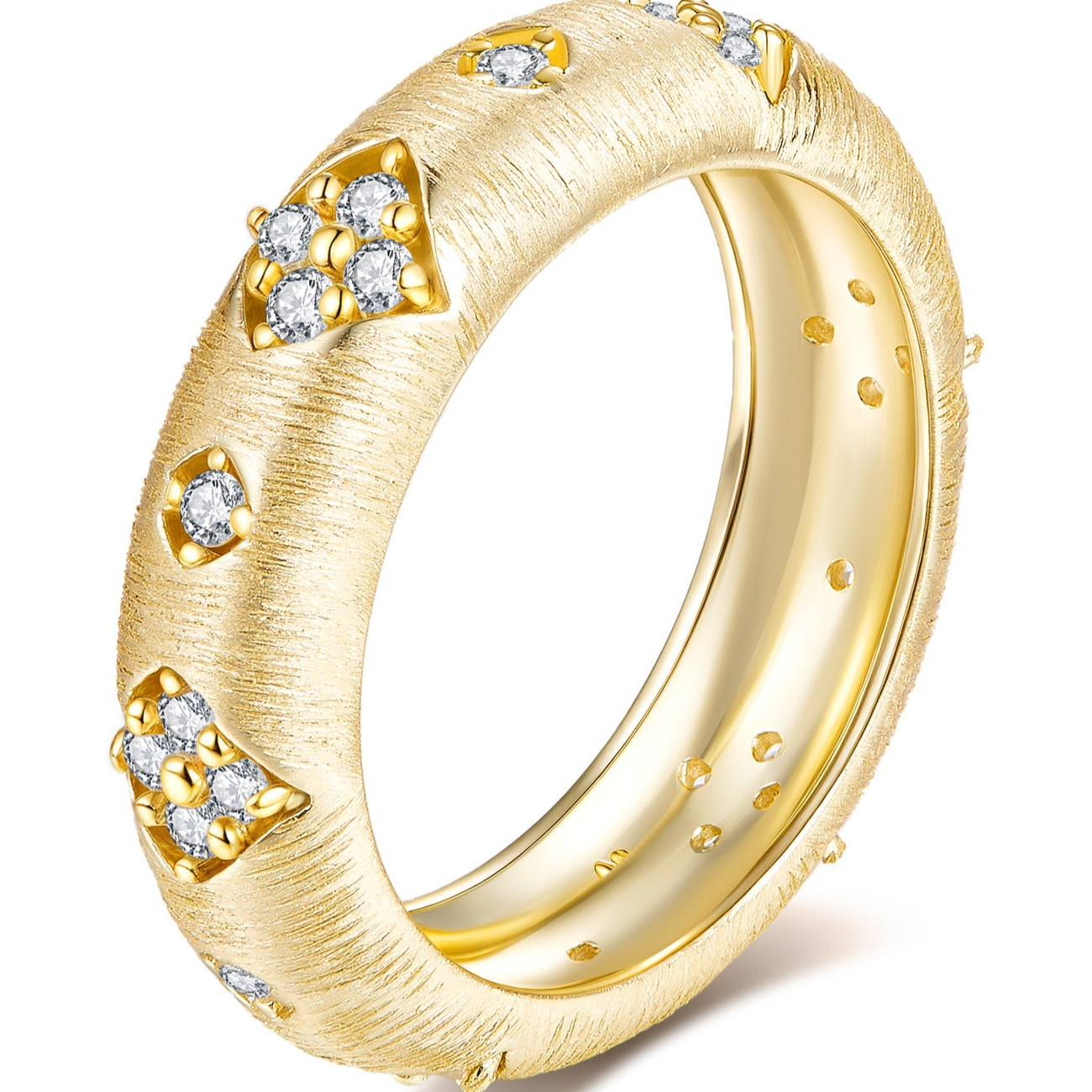 Brushed Moissanite Ring, S925 Sterling Silver, Vintage Court, Fashion Premium, Wedding Ring, Engagement Ring, Vintage Ring, Bohemian Style, Statement Ring, Fashion Lovers