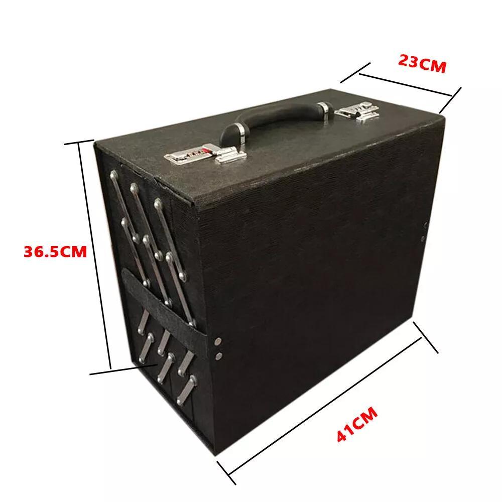 Luxurious Black Faux Leather Eyeglasses Storage Case - Holds 48 Pairs, Foldable 8-Tier Fashion Glasses Display Box with Soft Interior, Durable & Spacious Organizer for Glasses - Image 6