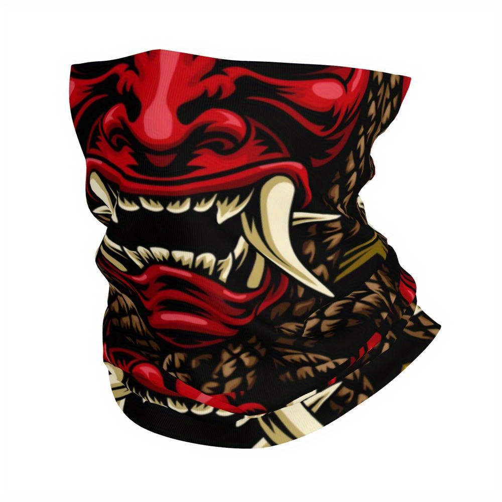 Oni Demon Kitsune Smirk Bandana Neck Warmer for Men And Women, Winter Hiking Sc…
