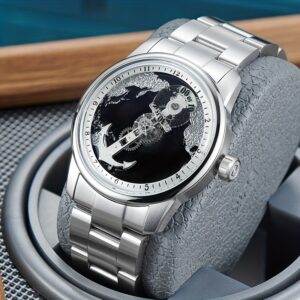 OBLVLO Men's Retro Automatic Mechanical Watch, Stainless Steel Case, Circular Dial Watch, Ideal Gift