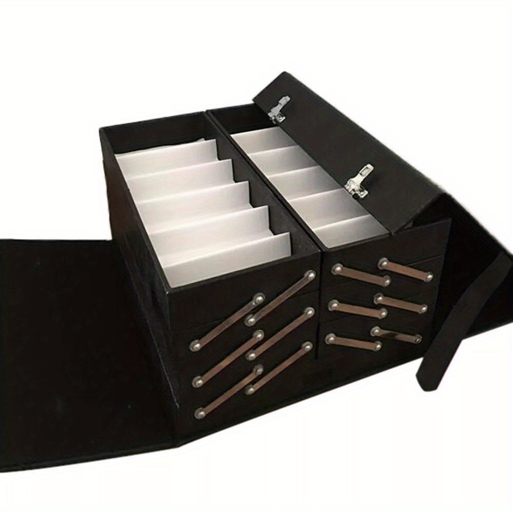 Luxurious Black Faux Leather Eyeglasses Storage Case - Holds 48 Pairs, Foldable 8-Tier Fashion Glasses Display Box with Soft Interior, Durable & Spacious Organizer for Glasses - Image 10