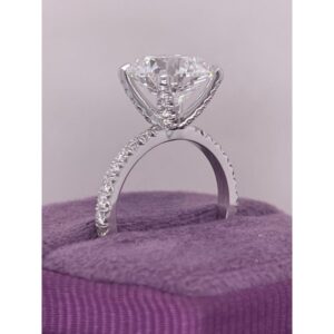 4.65 CTW Lab-created Diamond Ring - D Color VVS2 Clarity Round Cut IGI Certified Engagement Wedding, Suitable for Elegant Minimalist, Year-Round Wear & Valentine' Gift