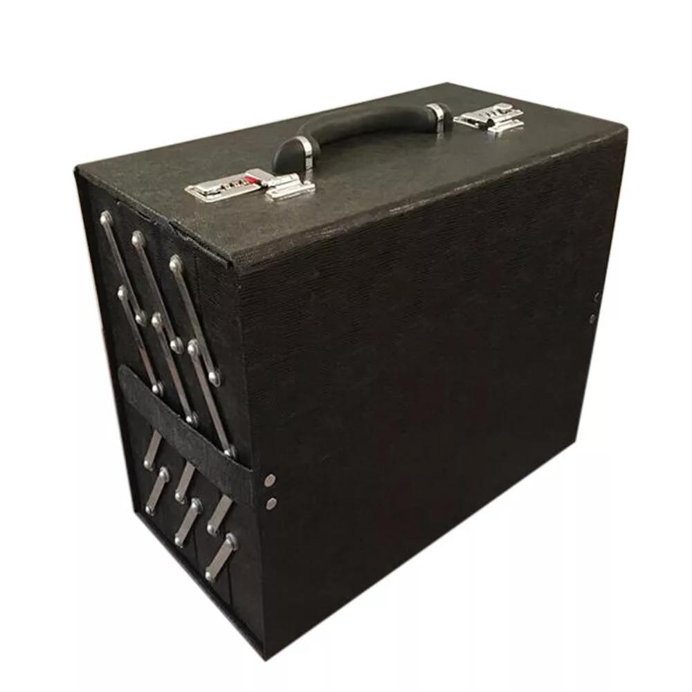 Luxurious Black Faux Leather Eyeglasses Storage Case - Holds 48 Pairs, Foldable 8-Tier Fashion Glasses Display Box with Soft Interior, Durable & Spacious Organizer for Glasses - Image 8