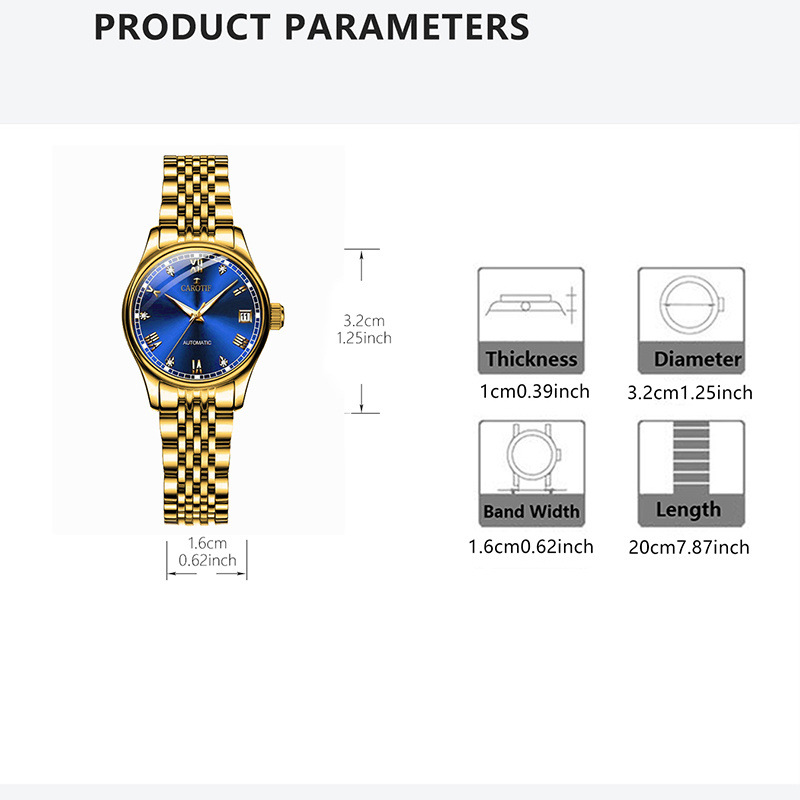 2pcs Set Women'S Yellow | College Style, Fashionable and Elegant, Luxury Alloy Mechanical Watch and Bracelet Gift Box Set for Christmas, Halloween, Thanksgiving - Image 5