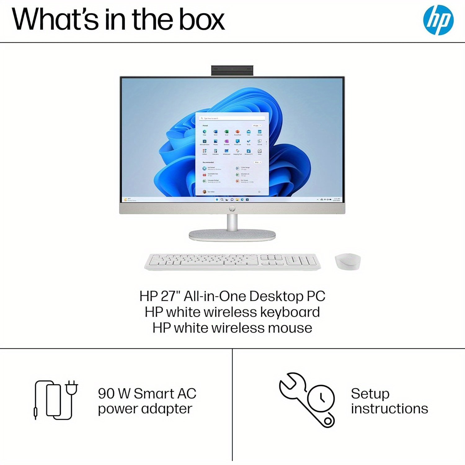 HP 27 All-in-One Desktop PC, 27" FHD Touchscreen, Intel Ultra 7-155U(12-core), 64 GB DDR5, 2 TB SSD, Adjustable Angle, WiFi 6, Win 11 Pro, with Bonus Accessories - Image 5