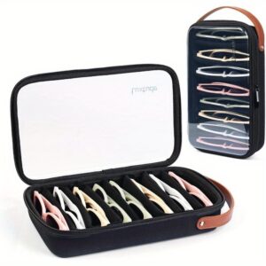 Luxtude Organizer Case for Women Men Glasses Case Multiple Pairs w Adjustable Slot Clear Storage, Case, Portable Glasses Case, Eyeglasses Case, Eyeglass Organizer, Accessory, Clear Storage, Stylish Holder, Highquality Construction, Secure Storage, Storage Solution, Frequent Travelers, Adventurers