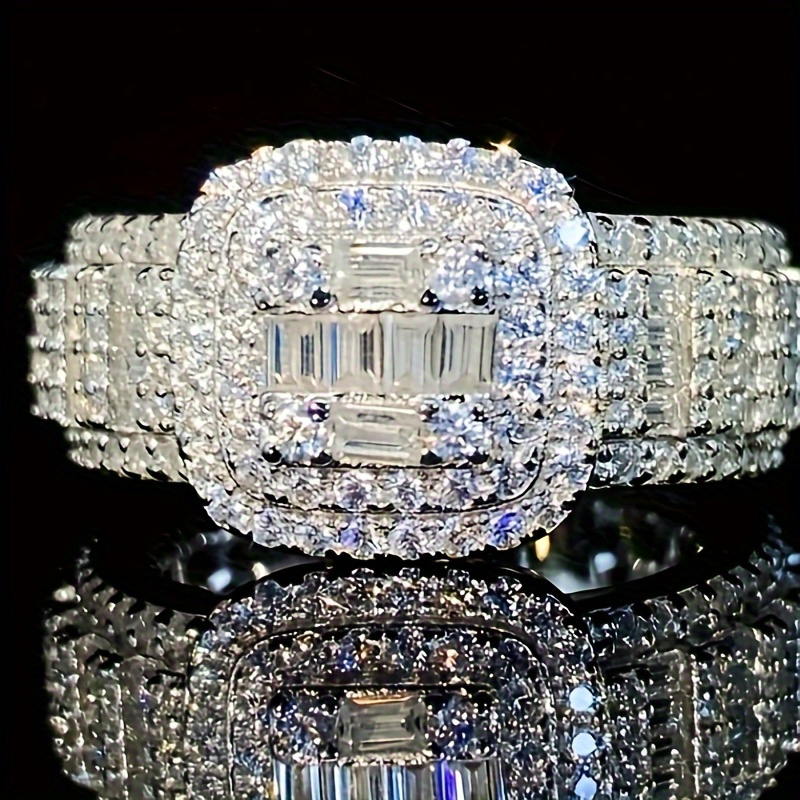 1pc S925 sterling silver 18k Golden Plated Moissanite Embed Ring | Gift for Mum…