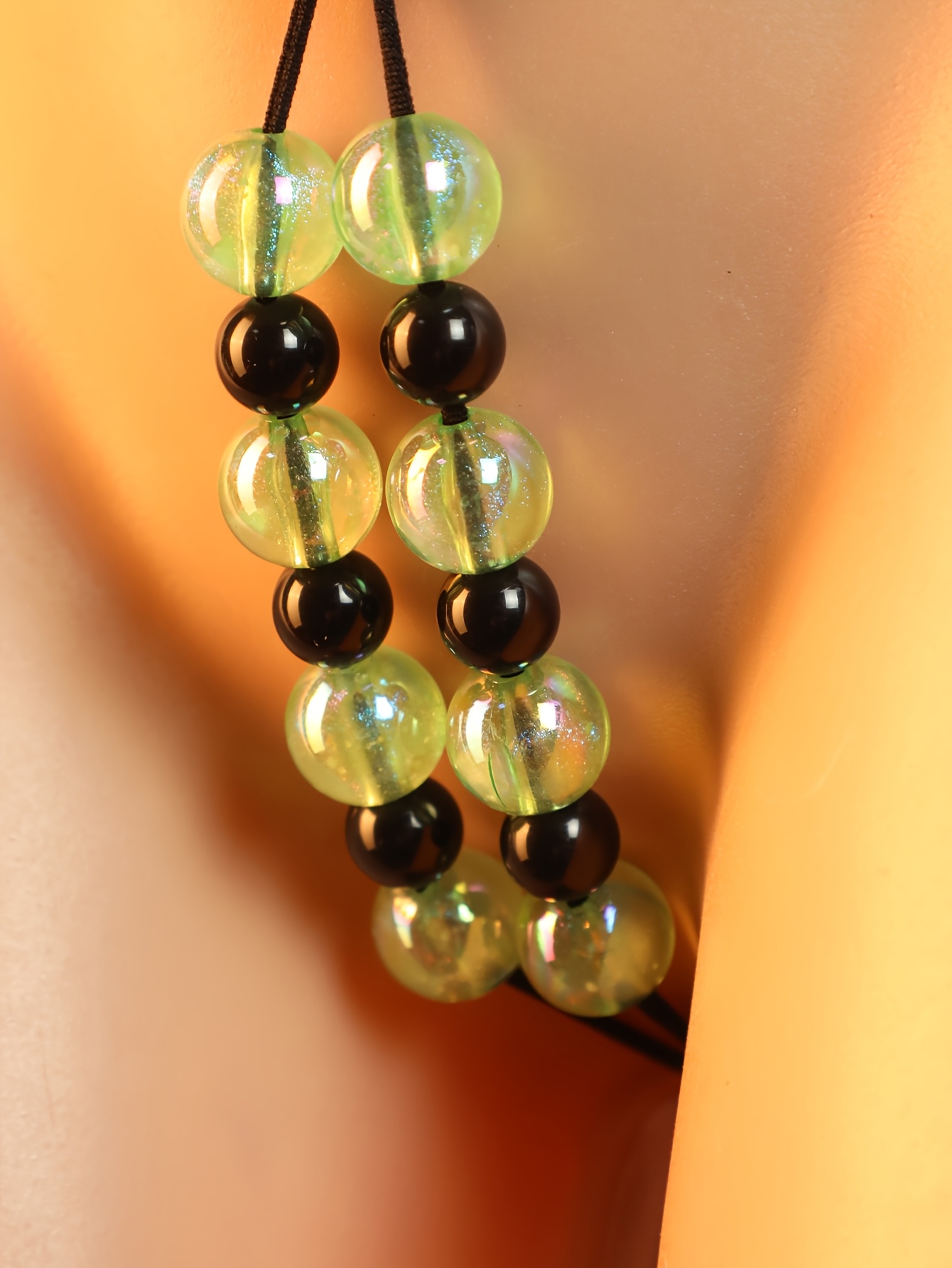 Sexy Low-Rise Glow-In-The-Dark Pearl Massage Panties with an Open Design, Enticing T-Back Thong, Sheer Flirty G-String, Passionate Set for Valentine'S Day, Bold Intimate Apparel, Revealing Exotic Lingerie for Date Nights. - Image 5