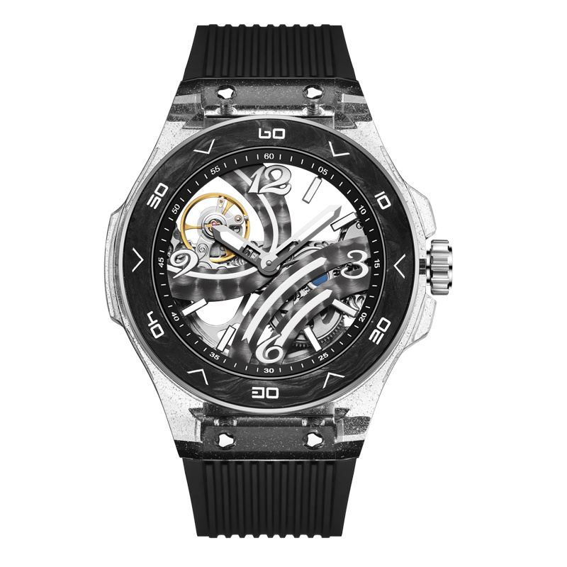 1pc Men'S Mechanical Watch - Automatic Winding Tourbillon Skeleton Dial with Exposed Movement, Sporty Elegant Design for Formal & Casual Attire - Mechanical Watch for Men, Stylish Wristwatch, Modern Timepiece, Highend Craftsmanship, Wrist Accessory, Fashionconscious Buyers, Without Battery - Image 7