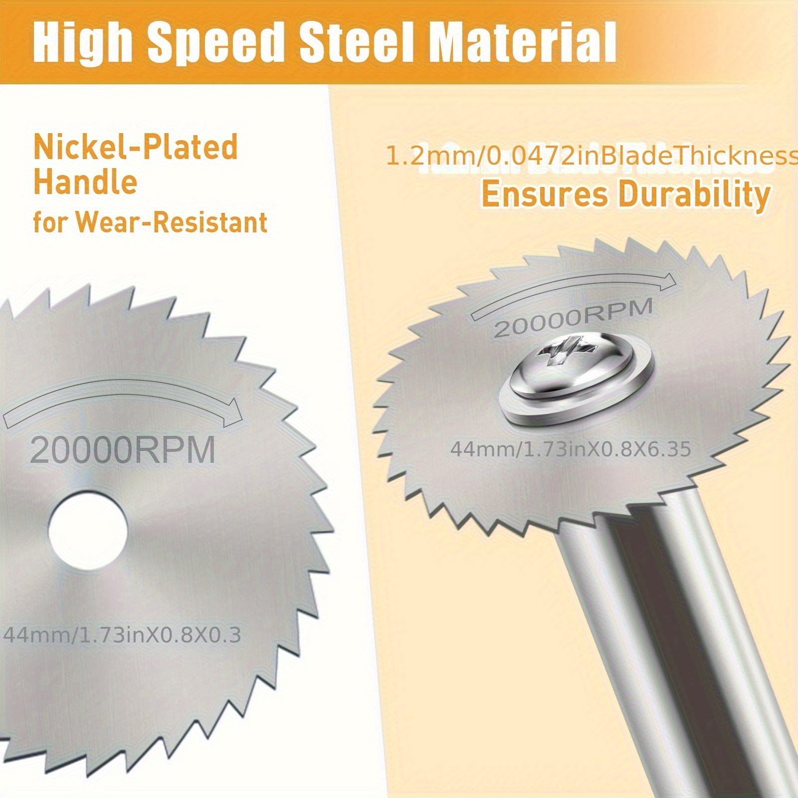 Cutting Wheel for Drill, Rotary Tool Cutting Discs with 6pcs Steel Saw Blades, 2pcs 1/4 Inch Hex Short and Long Shank, 1pc 1/8 Inch Round Shank, for Cutting PVC Pipe Wood Metal (Comes with a Screwdriver - Image 9