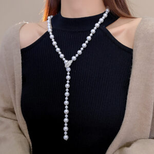 New Pearl Sweater Chain Long Korean Style Autumn Winter | 18K Golden Plated Titanium Alloy Versatile Necklace, Factory Direct Wholesale, Suitable for Daily and Party Occasions