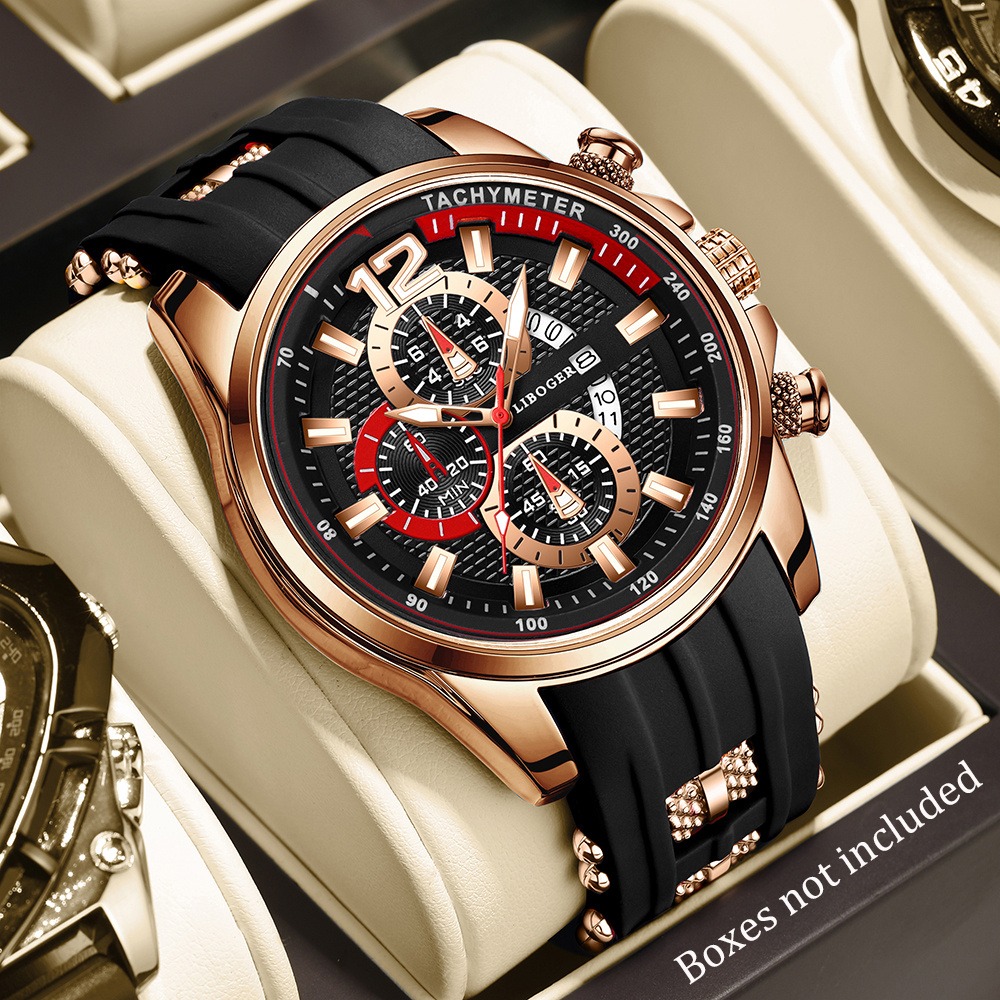 1pc Men'S Fashion Casual Quartz Watch, Silicone Strap, Date Display - Stylish Casual Wristwatch for Casual Attire, Casual Wristwatch | Sporty Watch Design | Quartz Movement, Thanksgiving, Christmas The Perfect Gift Reloj Para Hombre. - Image 2