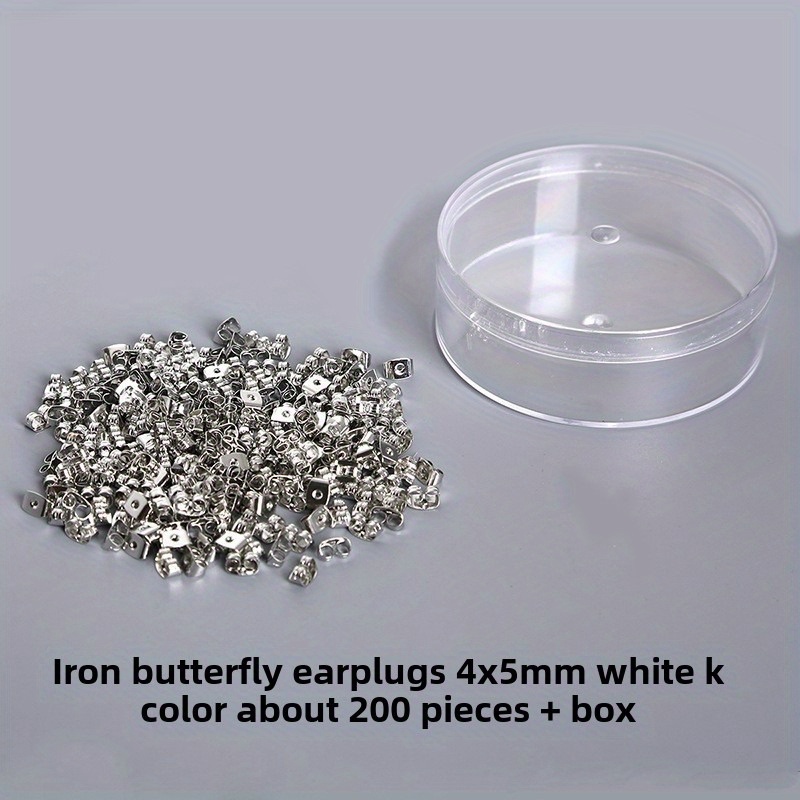 1 Box of Approximately 200 Textured Butterfly-Shaped Silvery Earplugs - Image 5
