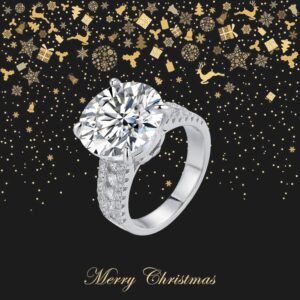 Luxury Elegant 10ct Moissanite Ring for Women 925 Sterling Silver Engagement Wedding Band, Music Festival/ Banquet Jewelry All Season Versatile Gift, Banquet Accessory, Sophisticated Band, Chic Accessory, Highquality Gemstone, Durable