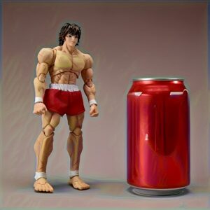 Anime Muscle Model Figure with Movable Joints - Dynamic Pose Action Figure Compatible with Detailed Male Anatomy Collectible - Boxed Action Figure for Wedding Decoration & Anime Display - Ideal Gift for Collectors (Red Shorts/White Gloves) - for Fans