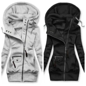 Women Oversize Hoodies Sweatshirts Pullovers Hoodie Female Patchwork Sweatshirt Autumn Warm Hoody Zipper UP Tops