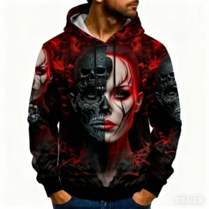 Funny 3D Skull Printed Hoodies For Men Hip Hop Trend Harajuku y2k Clothes Autumn and Winter Casual Sweatshirts Fashion Pullover