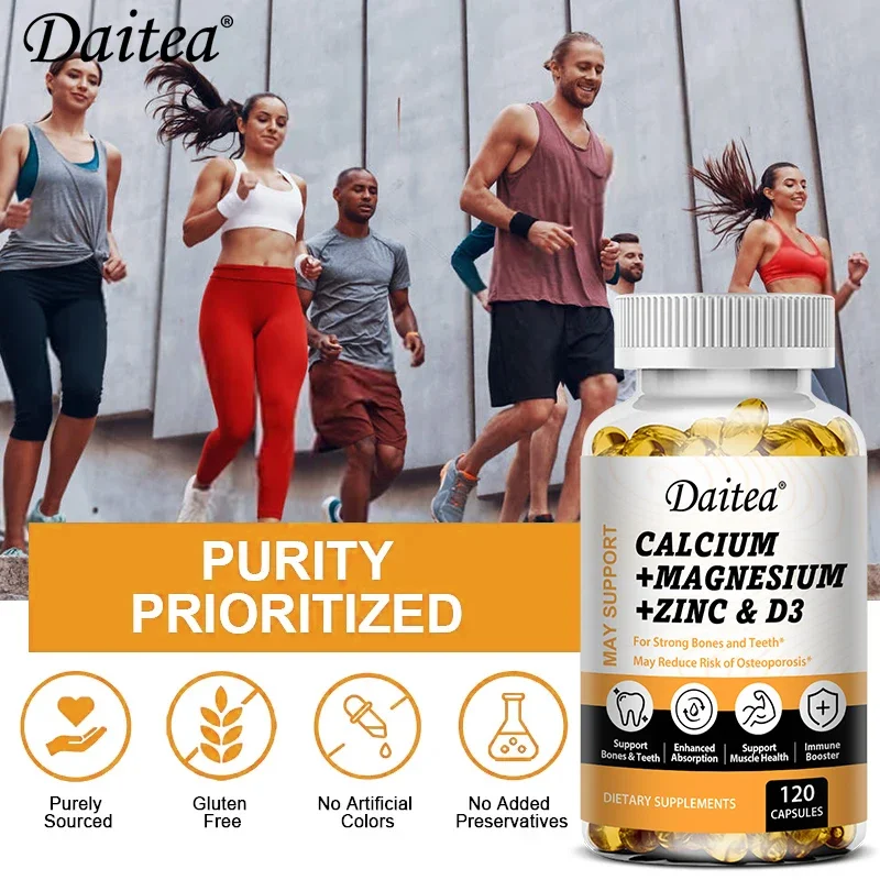 Daitea Calcium Magnesium Zinc Capsules Vitamin D3 helps support bones, teeth, heart, and enhance immune system function. - Image 4