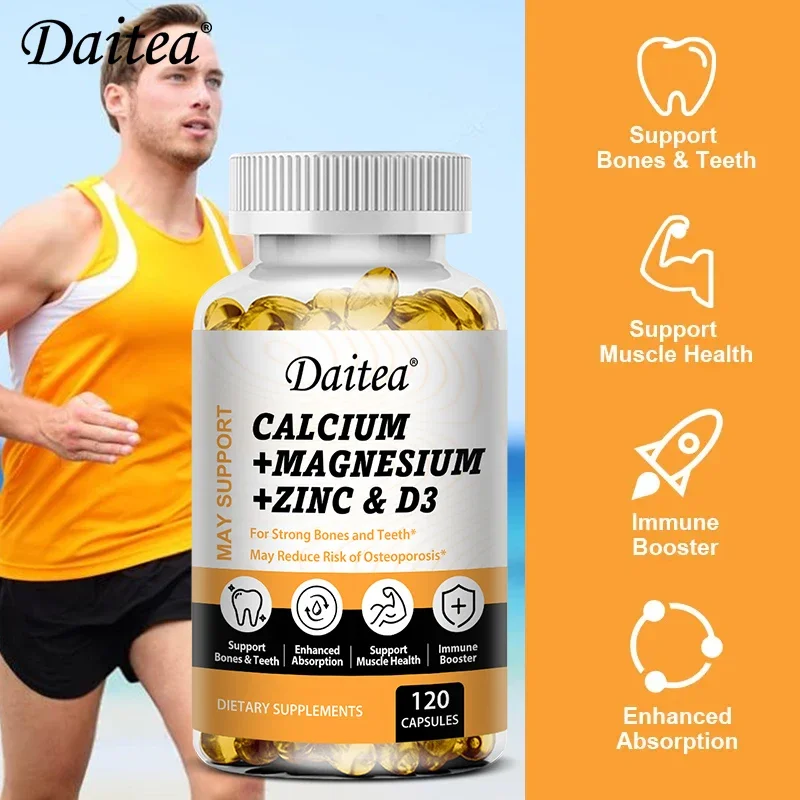 Daitea Calcium Magnesium Zinc Capsules Vitamin D3 helps support bones, teeth, heart, and enhance immune system function. - Image 6