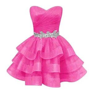 Customized Short Homecoming Dresses Tulle Crystal Sparkly Ruffles Vestidos De Festa Graduation Formal Princess Party Gowns