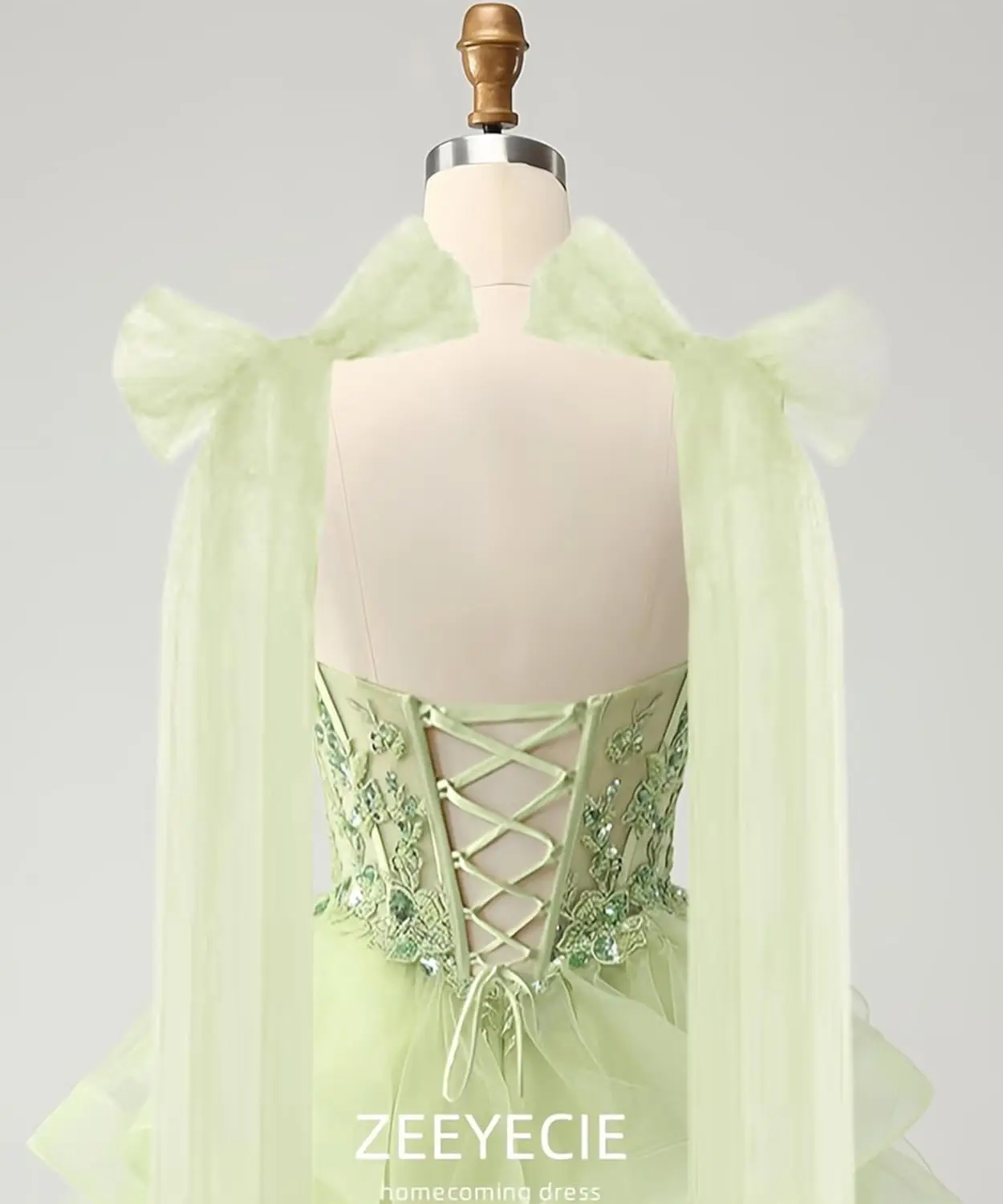 Tiered Tulle Homecoming Dresses Sparkly Lace Applique Bow Straps Short Prom Dress for Teens Cocktail Dress Graduation Dress - Image 5