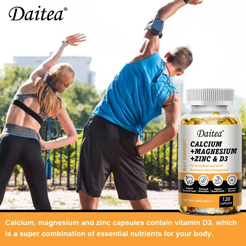 Daitea Calcium Magnesium Zinc Capsules Vitamin D3 helps support bones, teeth, heart, and enhance immune system function. - Image 3