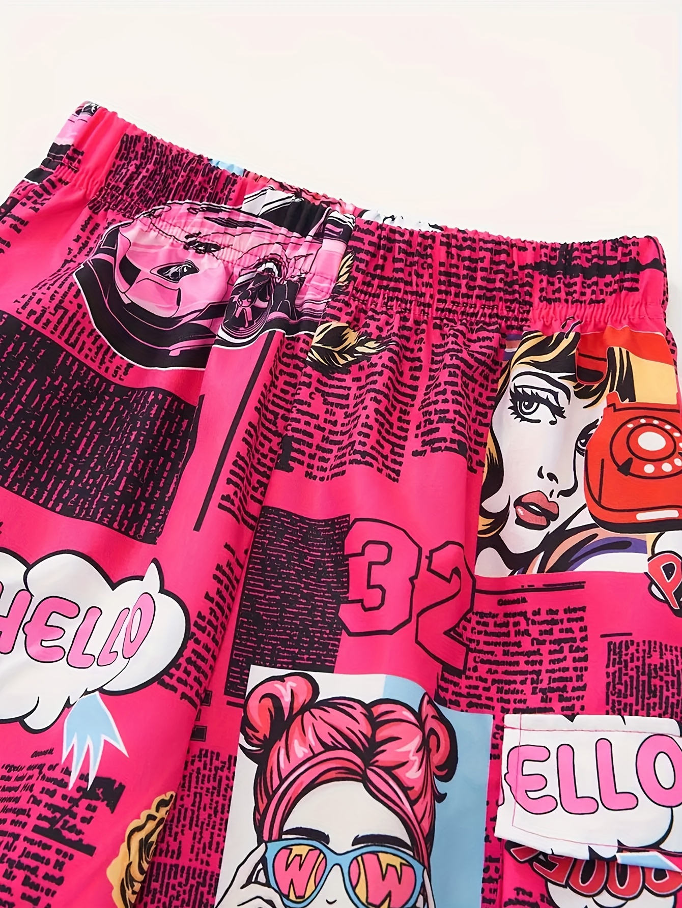 High-Rated Cool Girl Street Style Featuring a Cartoon Print Top Paired with Straight Cargo Pants That Have Side Pockets. This Is a Spring And Autumn Outfit, Excluding Bags And Other Additions. It Includes Girls' School Uniforms - Image 5