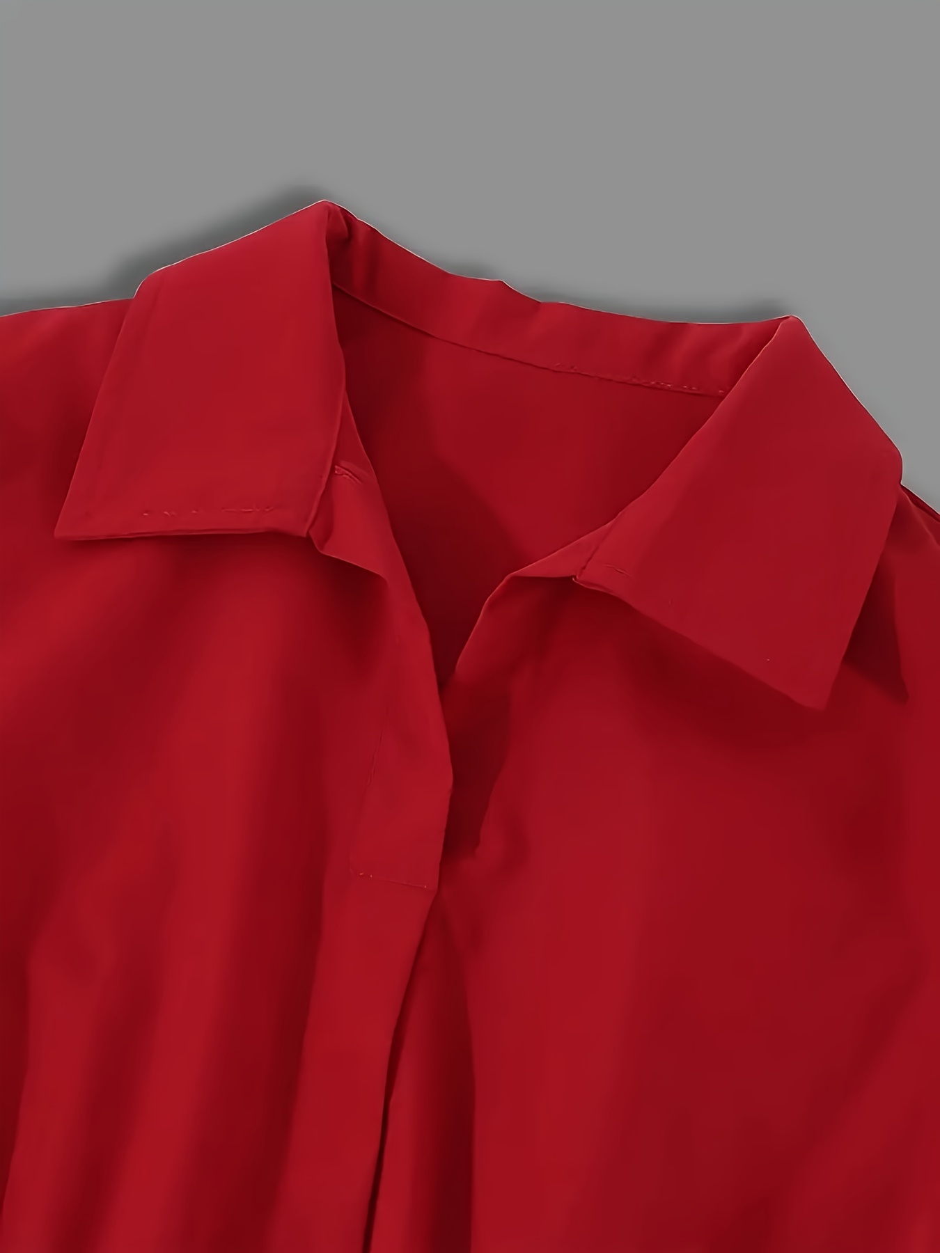 Spring And Autumn Valentine'S Day Fashion Dress for Girls with Delicate Red Floral Decoration, Short Sleeve, Collared Design. Sweet, Elegant, And Gentle Design with a Fitted Waist, Perfect for Holiday, Daily Outdoor Gatherings, And Parties - Image 3