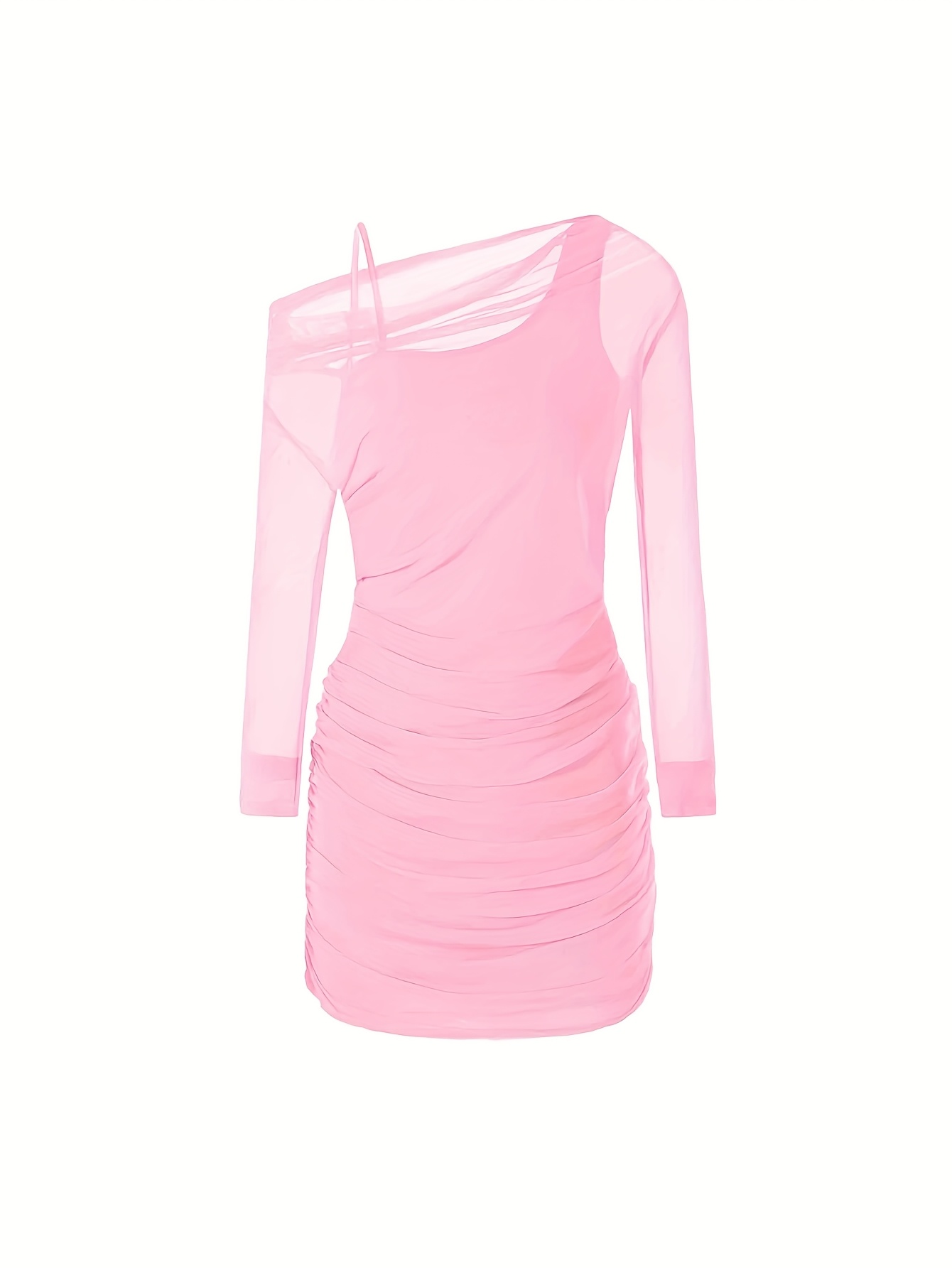 EXARUS Girls' 2025 Autumn/Wedding/Party Dress - 3D Floral One-Shoulder Long Sleeve Mermaid Mini Dress with Non-Slip Strap, Stretchy Slim-Fit Bodice & Train Skirt for Prom, Dance Recitals (Ages 8-14) - Elegant Wedding Guest Gown - Image 10