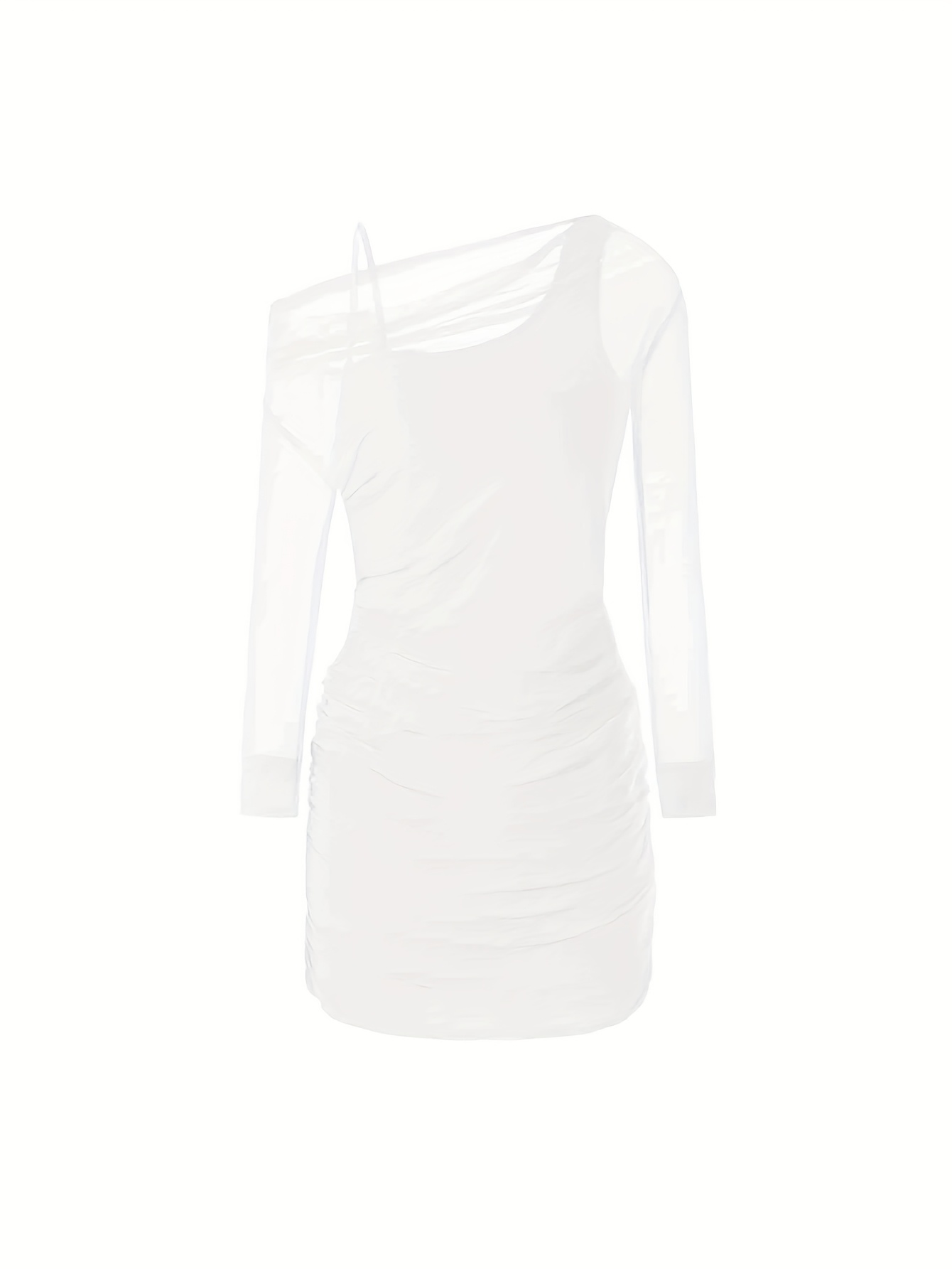 EXARUS Girls' 2025 Autumn/Wedding/Party Dress - 3D Floral One-Shoulder Long Sleeve Mermaid Mini Dress with Non-Slip Strap, Stretchy Slim-Fit Bodice & Train Skirt for Prom, Dance Recitals (Ages 8-14) - Elegant Wedding Guest Gown - Image 9