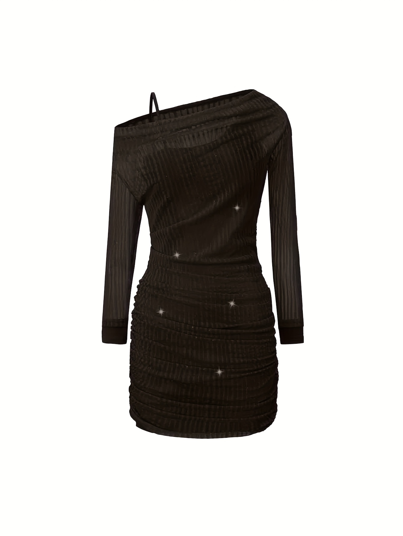 EXARUS Girls' 2025 Autumn/Wedding/Party Dress - 3D Floral One-Shoulder Long Sleeve Mermaid Mini Dress with Non-Slip Strap, Stretchy Slim-Fit Bodice & Train Skirt for Prom, Dance Recitals (Ages 8-14) - Elegant Wedding Guest Gown