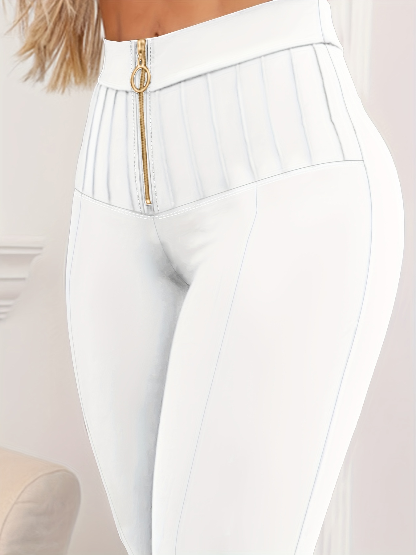 Two-Piece Set, Elegantly Stylish And Versatile for Women, Comfort And Relaxed Fit, Trendy And Personalized Look, Elastic Waistband with Pleats, Front Zipper Design, Perfect for Daily Home Wear Or Commuting - Image 3