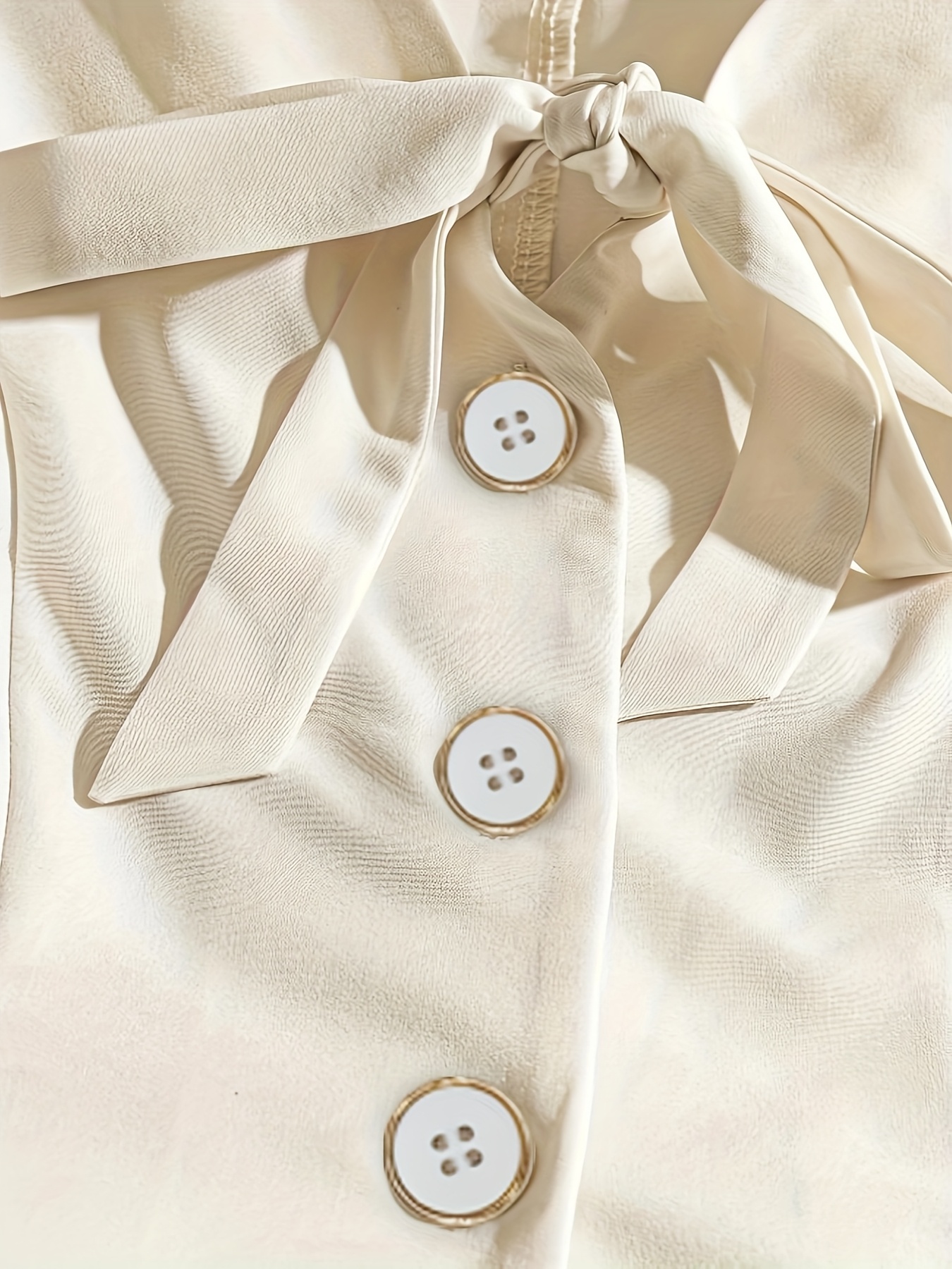 A Stylish New Spring And Autumn Outfit for Girls, Featuring a Sunny, Casual, And Elegant Artistic Design. It Includes a Sleeveless Top Adorned with Exquisite Bows And Button Decorations - Image 3