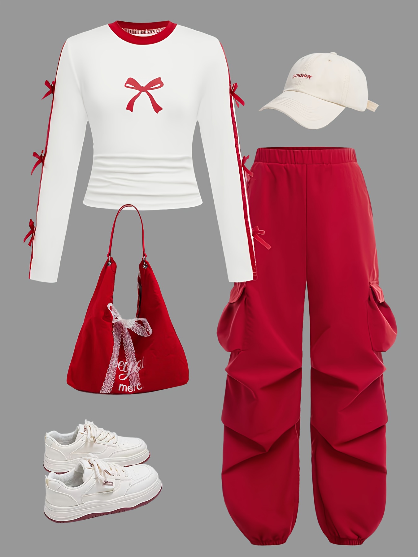 New Spring And Autumn Fashion for Girls, Featuring a Cute And Versatile Design with an Artistic Flair. The Long-Sleeved Round-Neck Top Is Adorned with a Delicate Bow And Comes with Matching Versatile Pants, Perfect for Picnics, Spring Outings