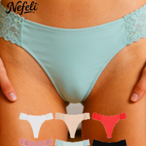 6pcs Women's Lace Patchwork Thongs, Low-Rise Seamless Style, Butt-Lifting Lightweight Breathable