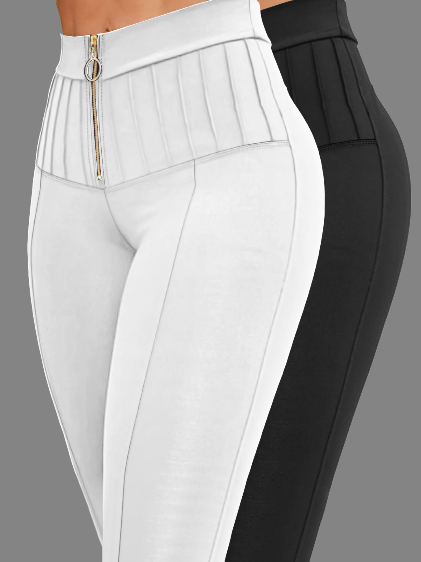 Two-Piece Set, Elegantly Stylish And Versatile for Women, Comfort And Relaxed Fit, Trendy And Personalized Look, Elastic Waistband with Pleats, Front Zipper Design, Perfect for Daily Home Wear Or Commuting