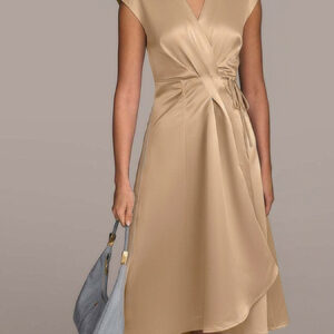 Summer New Satin Evening Gown- Elegant Sleeveless Solid Color Dress- Socialite Style Social Dress