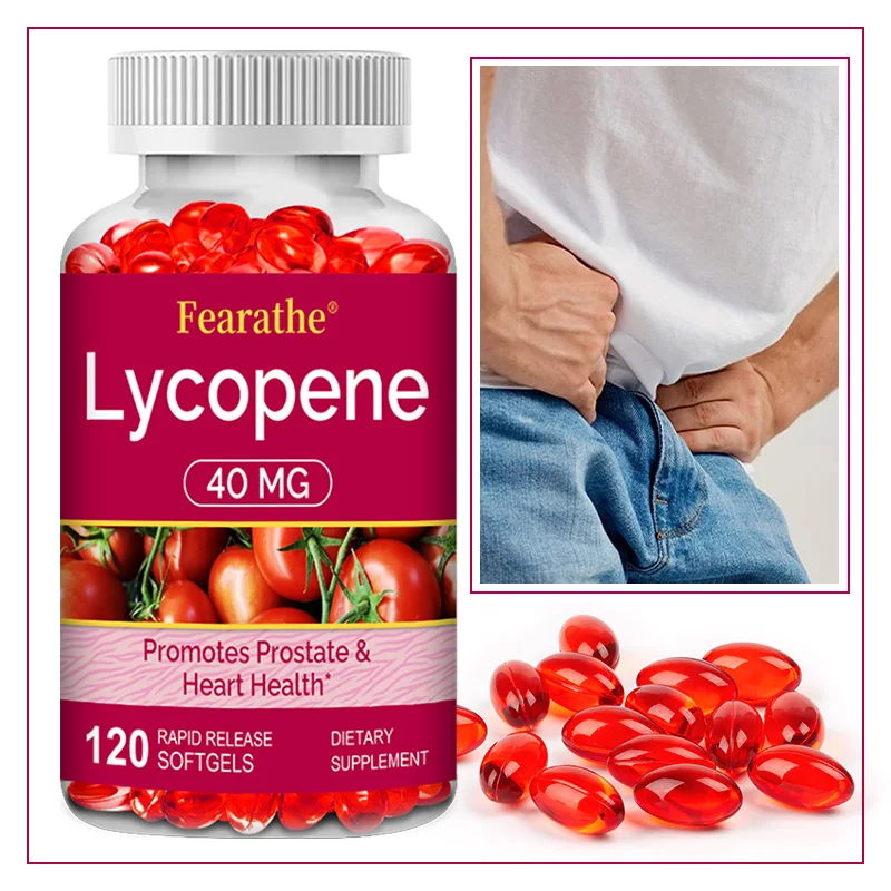 Premium Lycopene 40mg, Dietary Supplement for Prostate, Antioxidant, Heart, Skin & Immune Health, Non-GMO, 30/60/120 Softgels