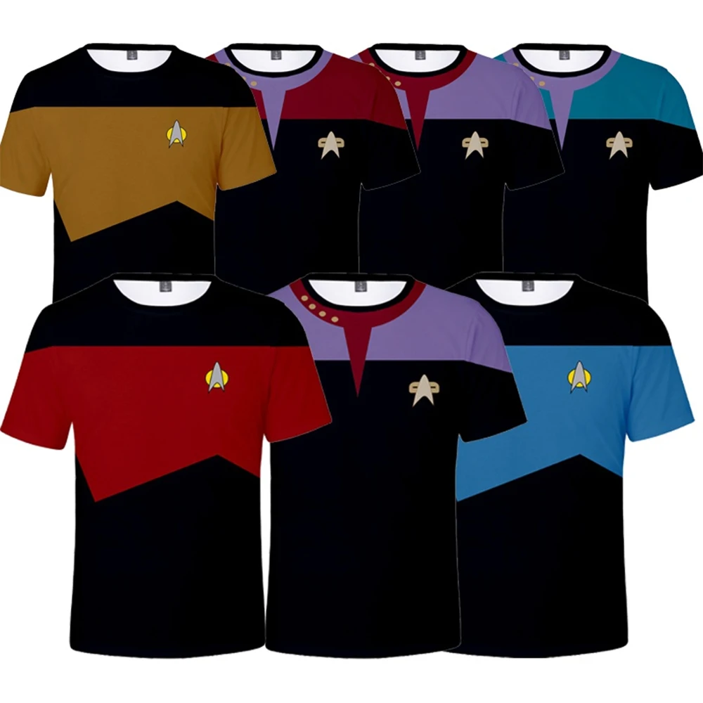 Summer fashion and creative interstellar fans 3D printing simple and personalized casual short sleeves