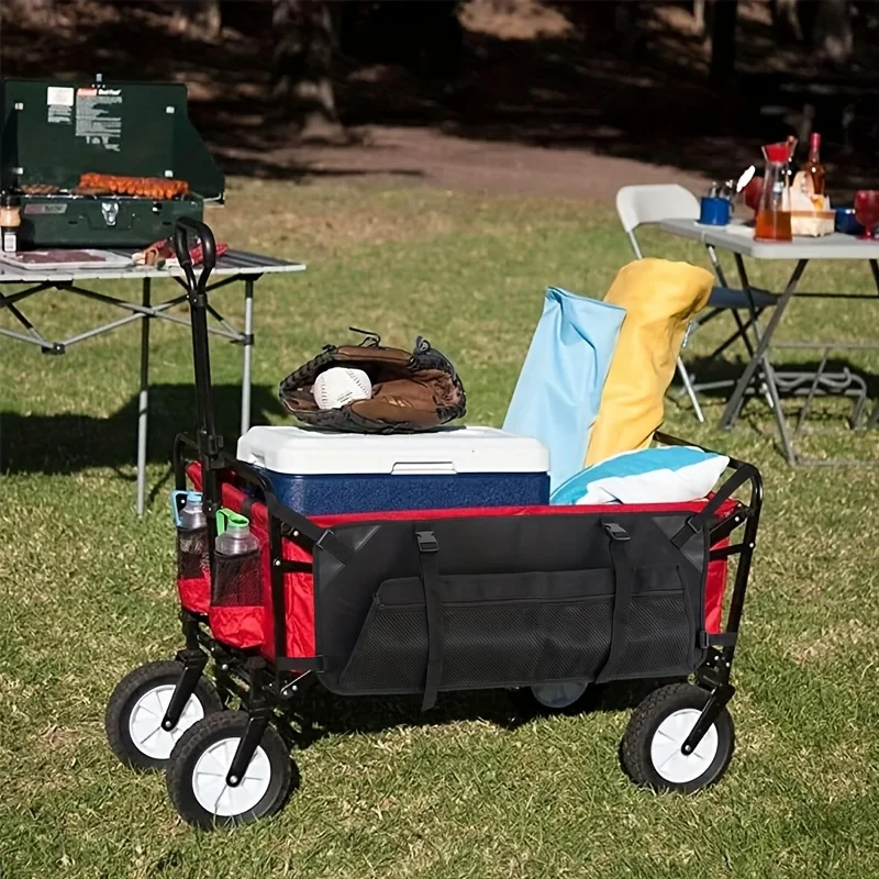 Folding Wagon Side Bag, 900D Oxford Storage Bag with Mesh Bag, Used for Folding Wagon, Garden Cart Accessory Bag, Used for Camping Garden Cart Side Storage Bag - Image 13