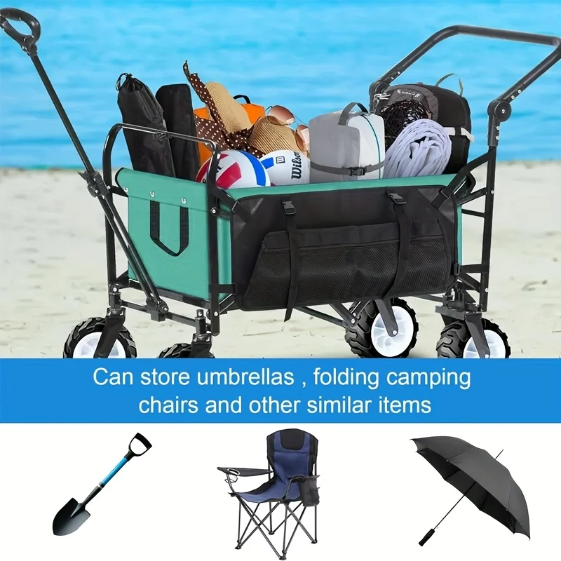 Folding Wagon Side Bag, 900D Oxford Storage Bag with Mesh Bag, Used for Folding Wagon, Garden Cart Accessory Bag, Used for Camping Garden Cart Side Storage Bag - Image 21