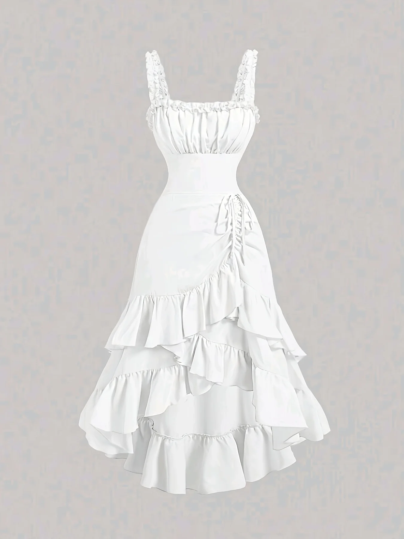 Retro Romantic Ruffled Hem Women'S Dress