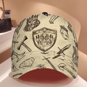 1pc of Medieval Shield And Weapon Design Baseball Cap - a Fashionable Adjustable Duckbill Hat, Great for Everyday Use, Lightweight And Comfortable, Perfect for Outings