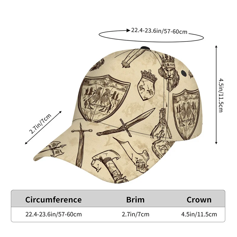 1pc of Medieval Shield And Weapon Design Baseball Cap - a Fashionable Adjustabl… - Image 3