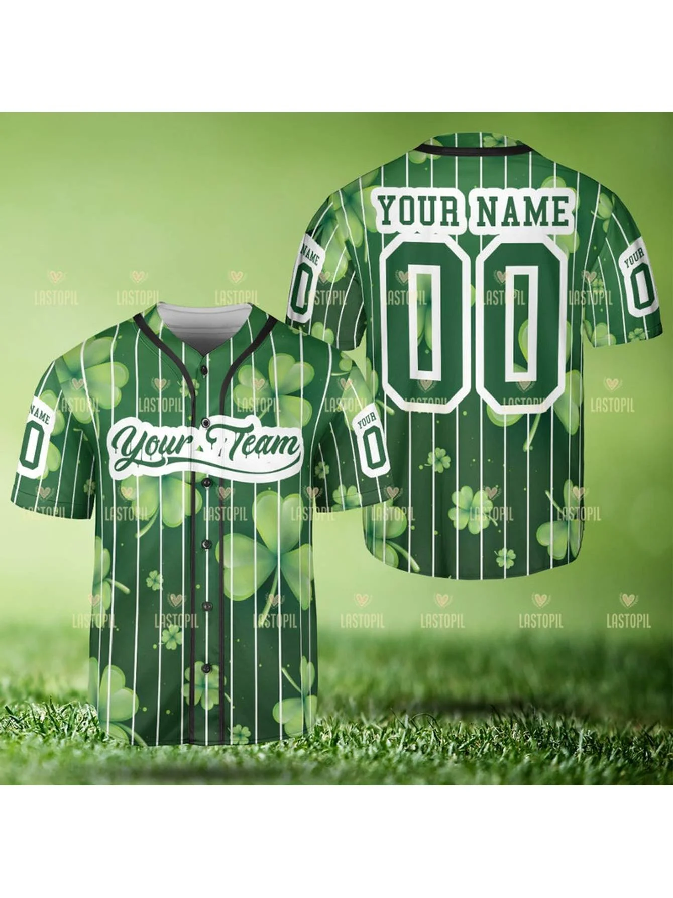 High-Quality Baseball Jersey Personalized St Patrick's Day Baseball Jersey Baseball Team Shirt Baseball Kid Shirt Gift For Baseball Player Shamrock Lucky Shirt