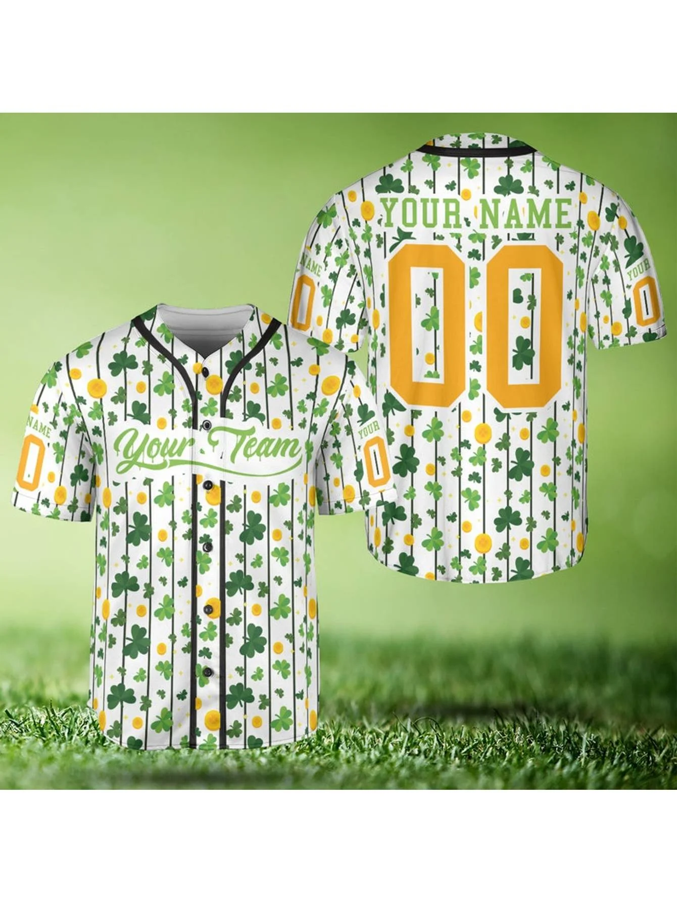High-Quality Baseball Jersey Personalized St Patrick's Day Baseball Jersey Baseball Team Shirt Baseball Kid Shirt Gift For Baseball Player Shamrock Lucky Shirt - Image 16